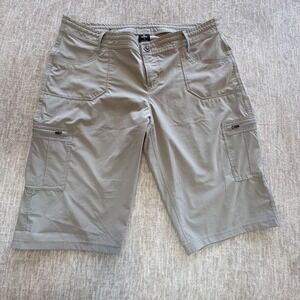 Kuhl Women's Splash Cargo‎ Shorts Size 16 Khaki Hiking Style 6304 13" Inseam